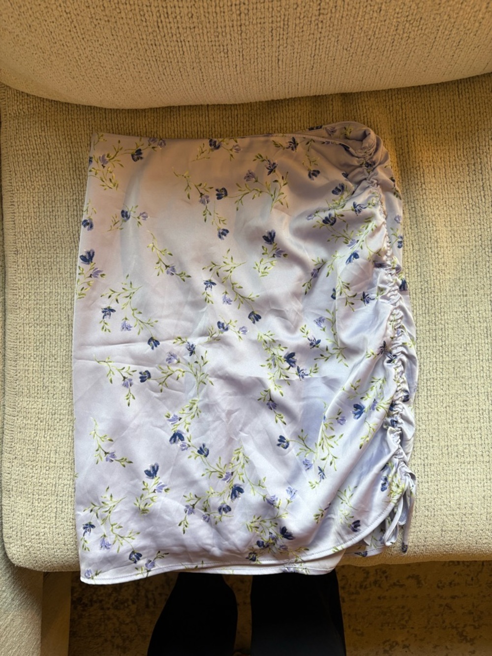 Forever 21 Lavender Floral Satin Mini Skirt